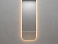 Прямоугольное зеркало 149х49 см, с тёплой подсветкой, с сенсорной кнопкой